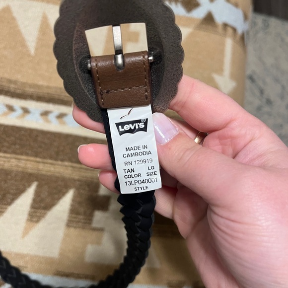 Levi Braided Brown Leather Belt with Silver Buckle - Picture 2 of 4